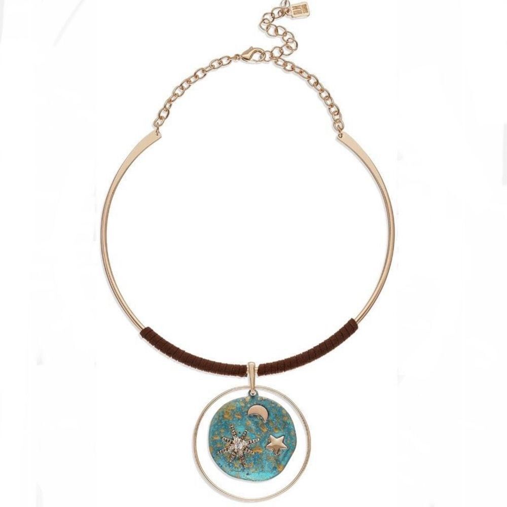NWT Robert Lee Gold Blue Lapis Choker Necklace New